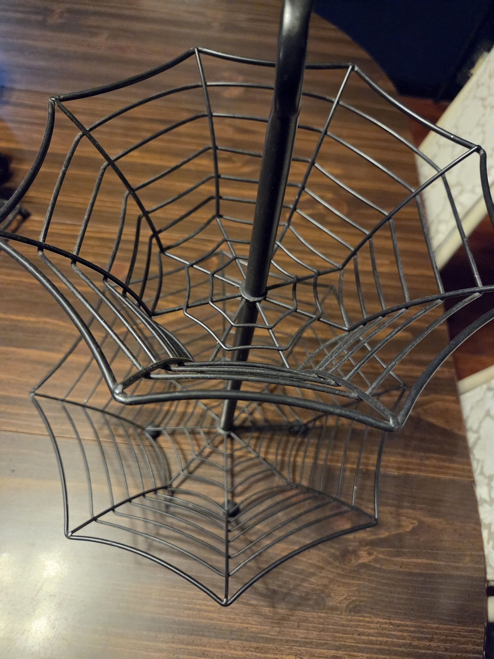 Two-Tier Black Metal Wire Basket Stand - Picture 2 of 2